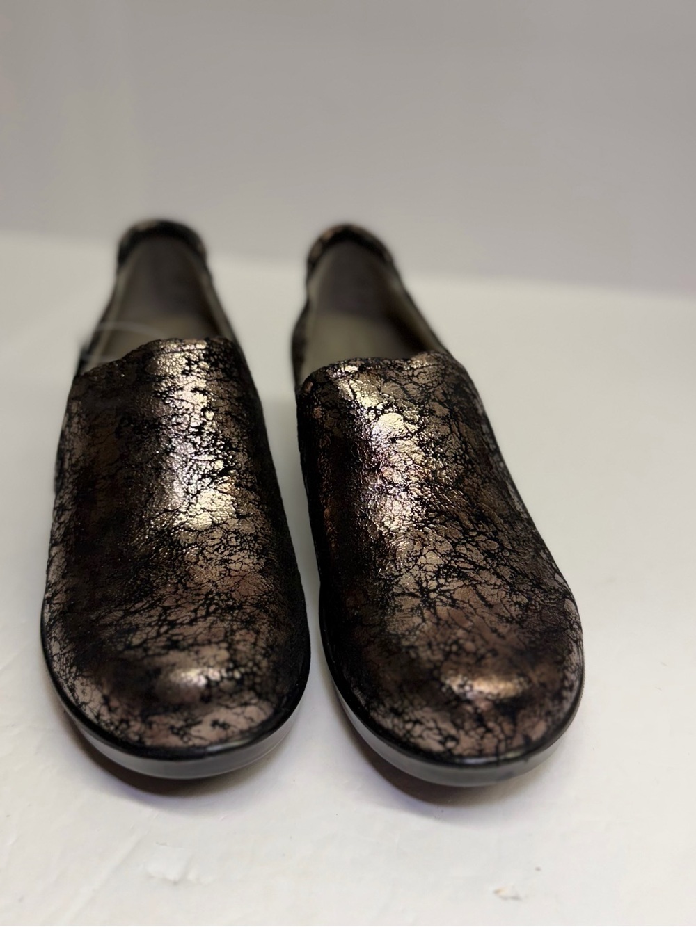 Naturalizer Freeda Clog Slip Resistant Shoes Women Size 7.5Metallic Work Comfort